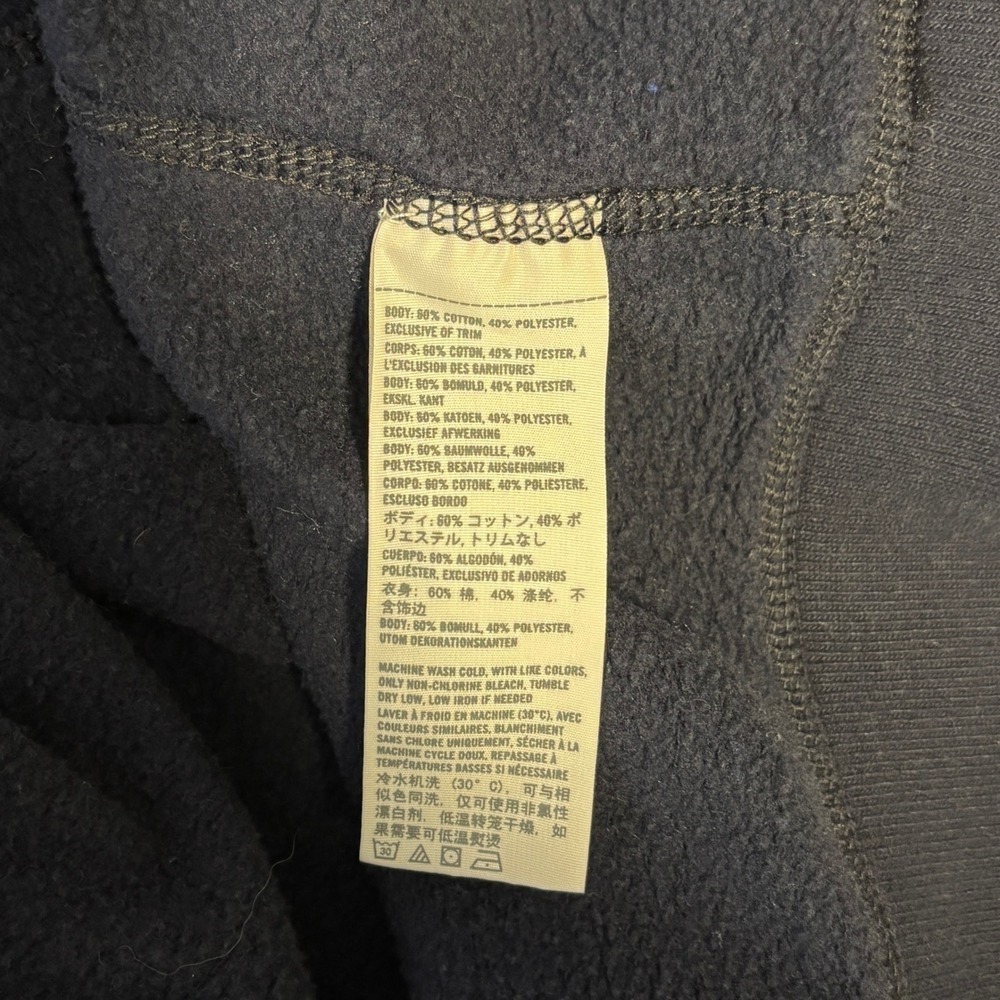 Vintage Abercrombie & Fitch Full Zip Hoodie Distressed Sleeve Logo Blue Unisex - Picture 10 of 11